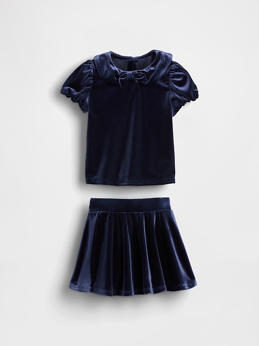 ensemble bébé et tout-petit en velours avec nœud papillon