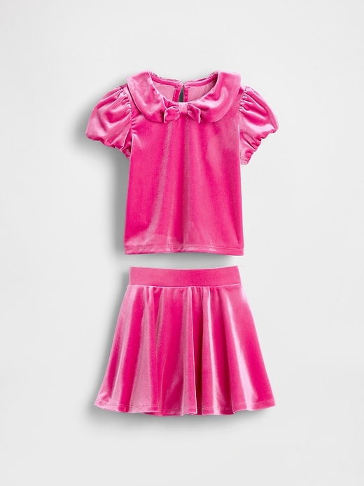ensemble bébé et tout-petit en velours avec nœud papillon