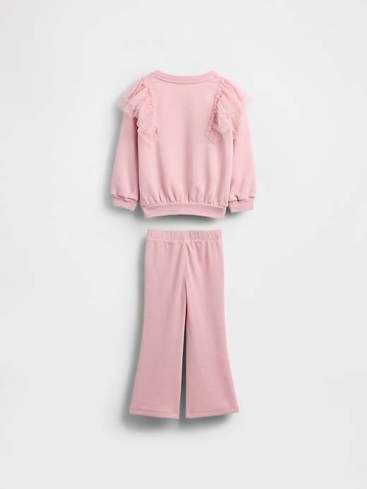 ensemble sweat-shirt en tulle et leggings côtelés évasés pour bébé et tout-petit