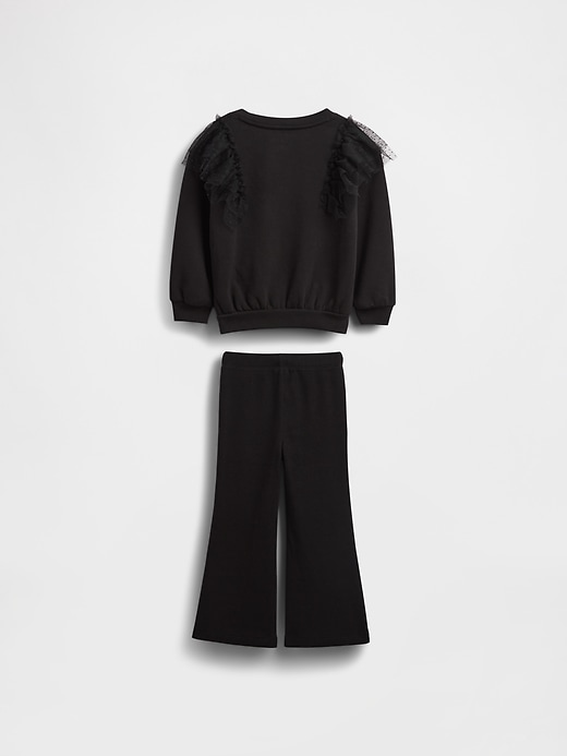 ensemble sweat-shirt en tulle et leggings côtelés évasés pour bébé et tout-petit