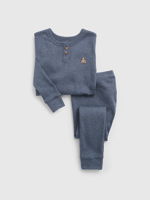 ensemble pyjama henley en coton biologique chiné pour bébé et tout-petit