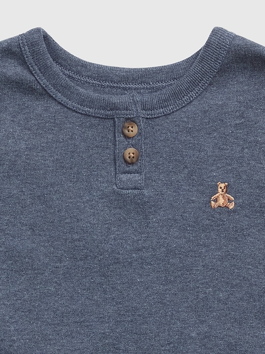 ensemble pyjama henley en coton biologique chiné pour bébé et tout-petit