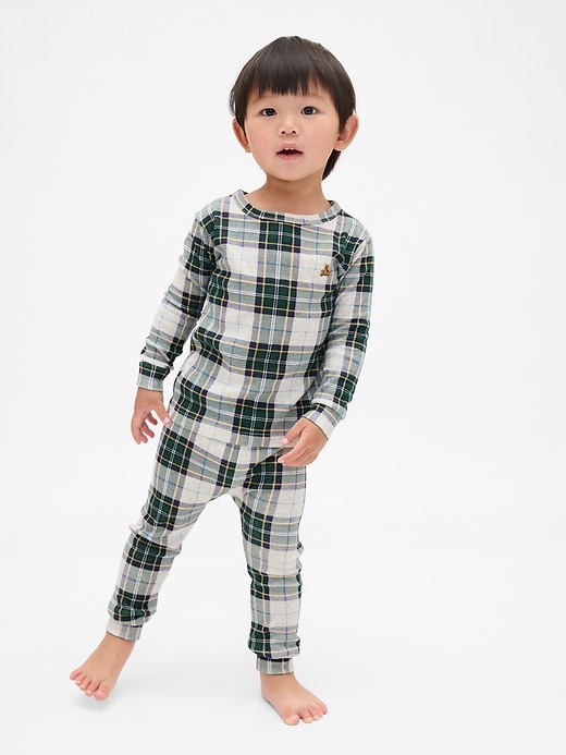ensemble pyjama de noël en coton bio brossé pour enfants et bébés