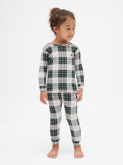 ensemble pyjama de noël en coton bio brossé pour enfants et bébés