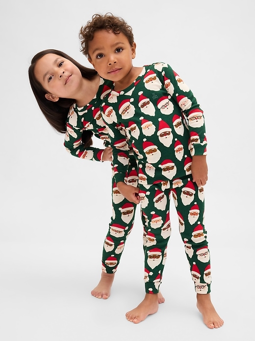 ensemble pyjama de noël en coton bio brossé pour enfants et bébés