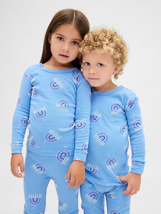 ensemble pyjama de noël en coton bio brossé pour enfants et bébés