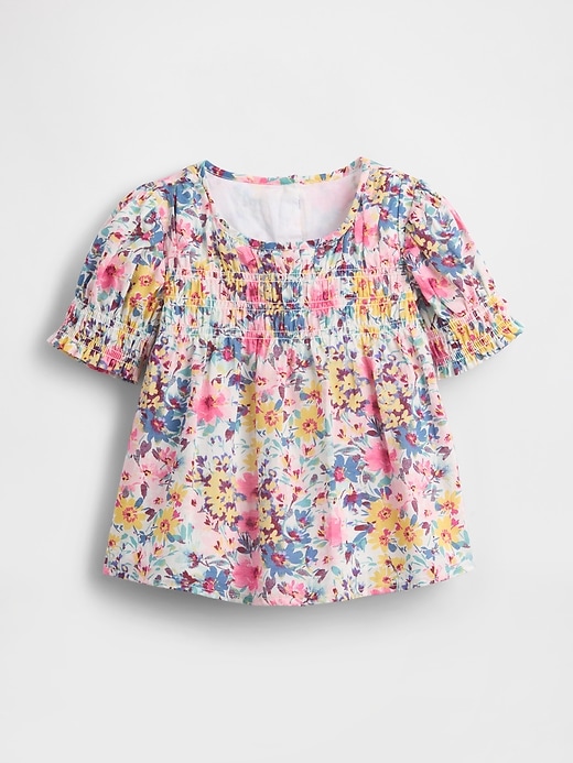haut fleuri à smocks pour bébé et tout-petit