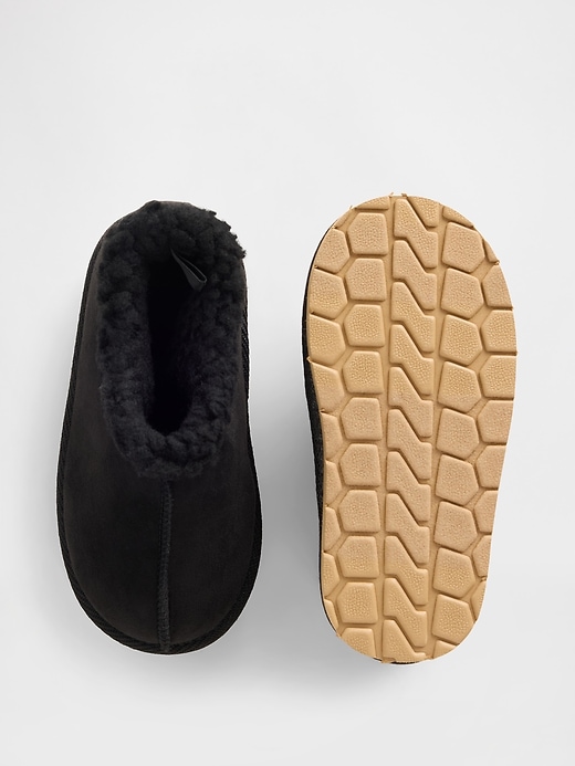 chaussures en daim végétaliennes pour tout-petits doublées de sherpa