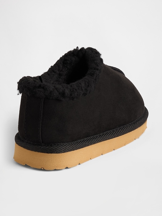 chaussures en daim végétaliennes pour tout-petits doublées de sherpa