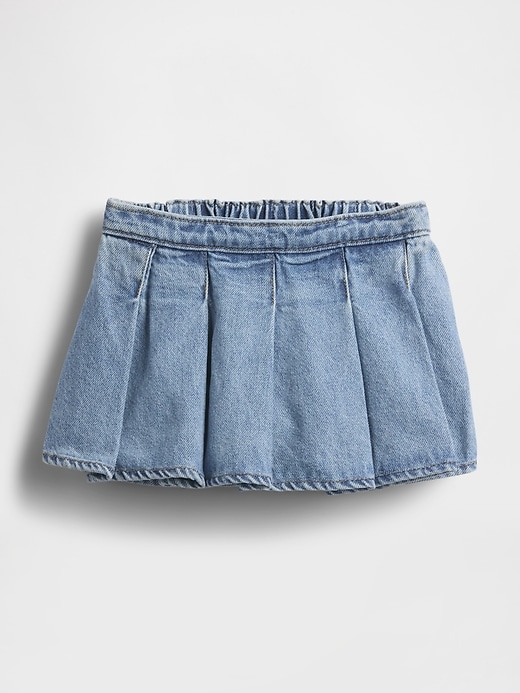 jupe-short plissée en jean pour bébé et tout-petit