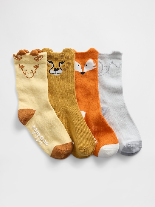 chaussettes mi-mollet pour bébés et tout-petits à motifs animaux paquet de 4