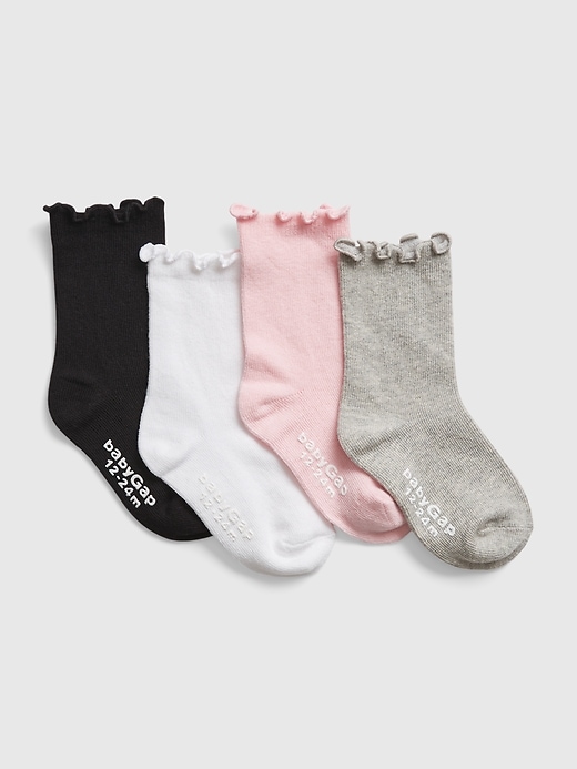 chaussettes montantes à bordure de laitue pour tout-petits paquet de 4