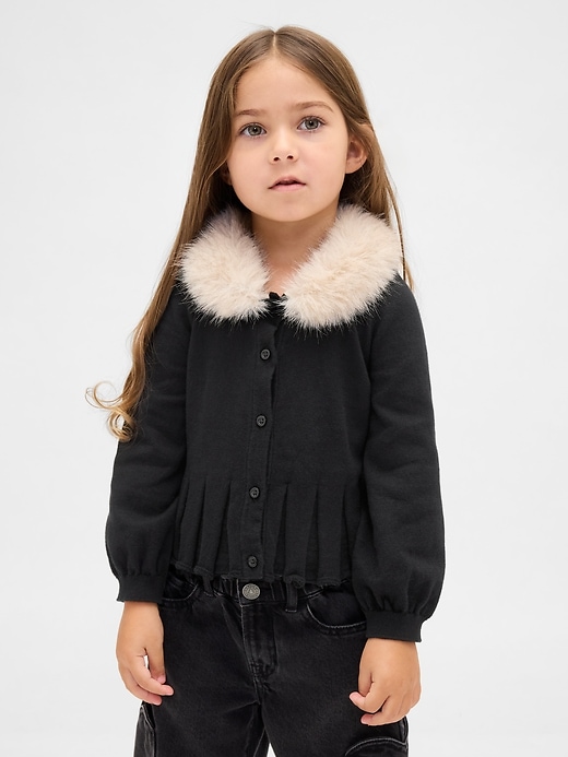 gilet à col en fausse fourrure pour bébé et tout-petit