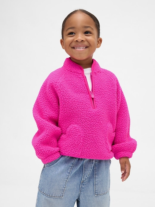 pull à demi-zip en sherpa pour bébé et tout-petit