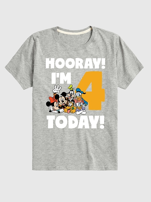 t-shirt graphique disney pour tout-petits « hourra jai 4 ans aujourdhui »