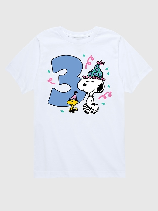 t-shirt graphique à manches courtes peanuts pour le 3e anniversaire dun tout-petit