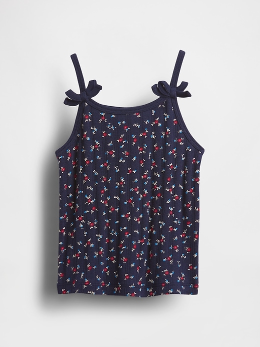 camisole à nœud en maille ajourée côtelée pour bébé et tout-petit