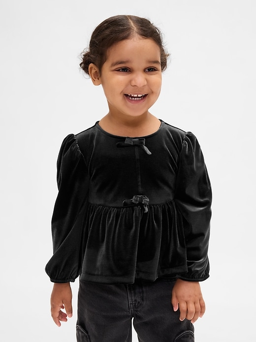 haut à nœud en velours pour bébé et tout-petit