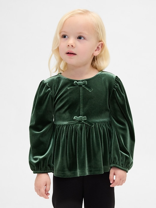 haut à nœud en velours pour bébé et tout-petit