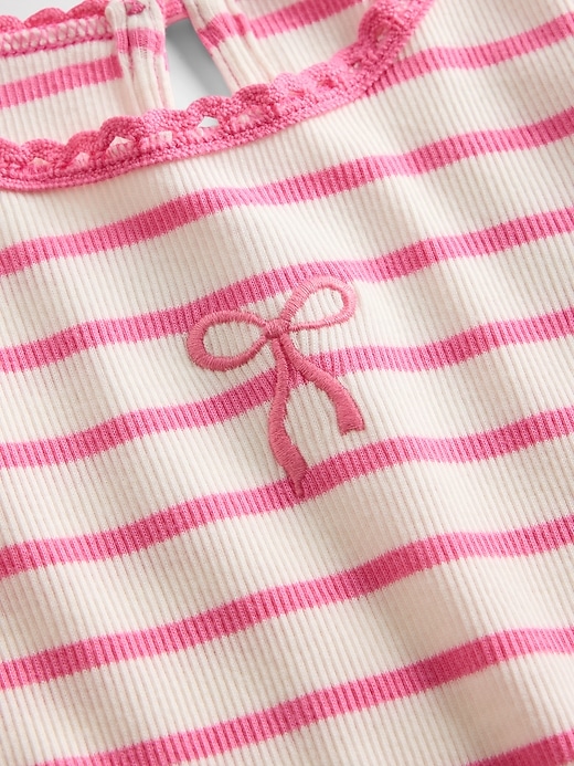 t-shirt côtelé brodé pour bébé et enfant