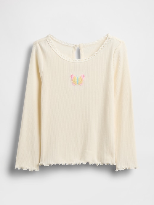 t-shirt côtelé brodé pour bébé et enfant