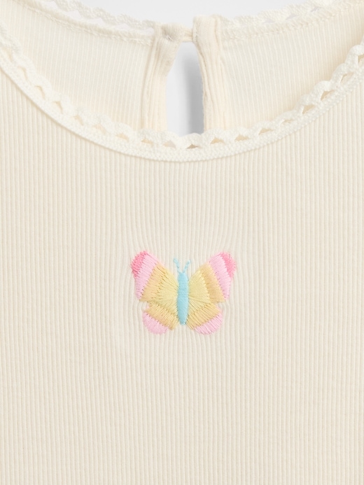 t-shirt côtelé brodé pour bébé et enfant