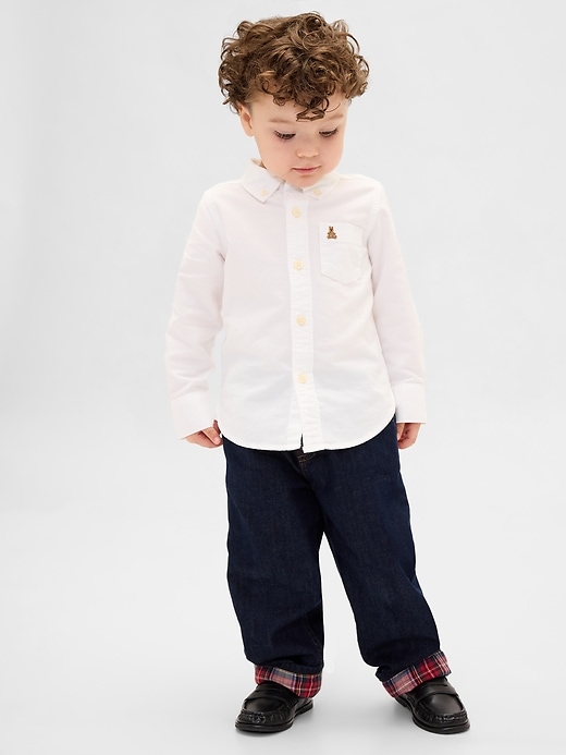 jeans amples doublés de flanelle pour bébés et tout-petits