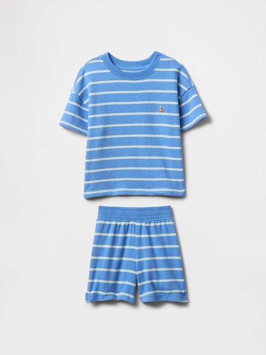 ensemble bébé et tout-petit en tissu éponge texturé à rayures