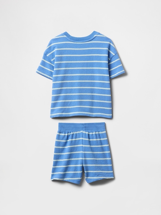 ensemble bébé et tout-petit en tissu éponge texturé à rayures