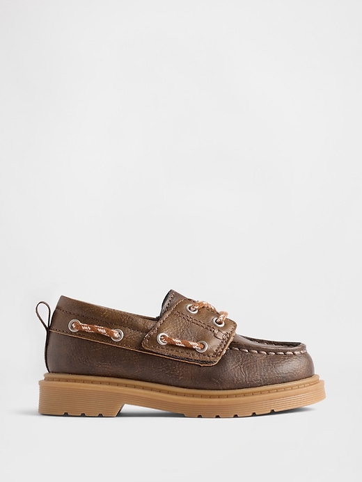 chaussures bateau en cuir végétalien pour tout-petits