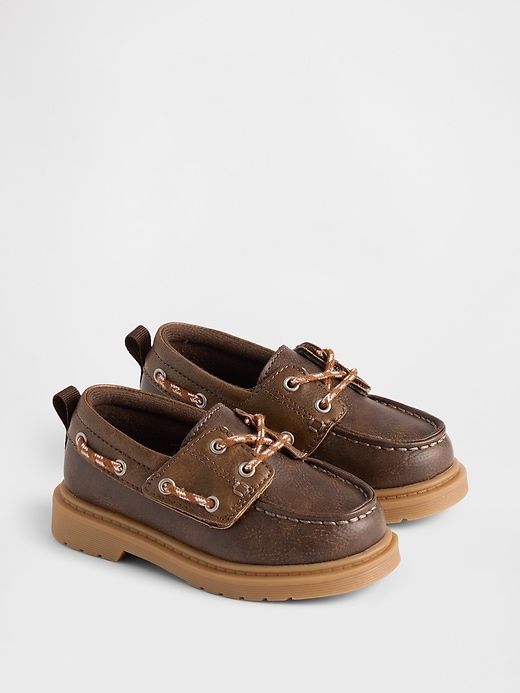 chaussures bateau en cuir végétalien pour tout-petits