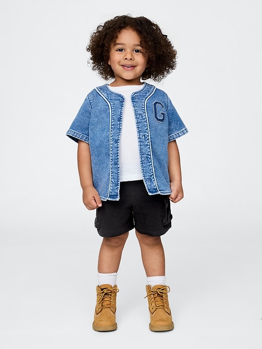 short cargo vintage à assortir pour bébé et tout-petit