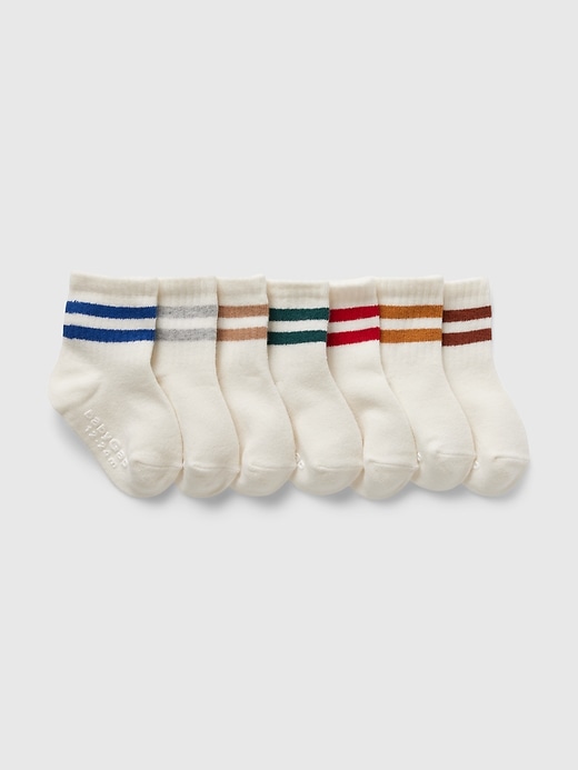chaussettes montantes à rayures universitaires pour bébés et tout-petits paquet de 7