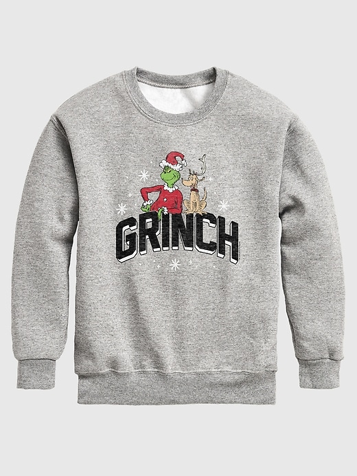 sweat-shirt en polaire à col rond pour tout-petit motif dr seuss le grinch style universitaire