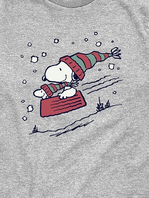 t-shirt graphique à manches courtes pour tout-petits peanuts snoopy faisant de la luge